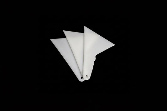 Short 5" White Triangle Tint Squeegee – Hard Card Corner Tool for Window Tint & Vinyl Wrap