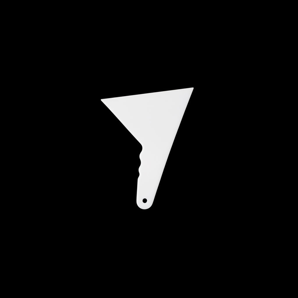 Short 5" White Triangle Tint Squeegee – Hard Card Corner Tool for Window Tint & Vinyl Wrap